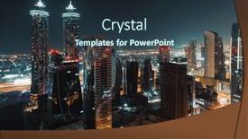  Presentation with city buildings - Cool new PPT layouts with beautiful-cityscape-of-a-modern backdrop and a tawny brown colored foreground
