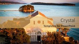  Presentation with croatia - Amazing theme having beautiful cityscape of croatia the city of rab backdrop and a yellow colored foreground