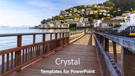  Presentation with san francisco - Audience pleasing PPT theme consisting of beautiful-cityscape-of-sausalito-resort backdrop and a tawny brown colored foreground