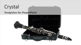  Presentation with clarinet - PPT theme having swing band - beautiful clarinet on its travel background and a light gray colored foreground