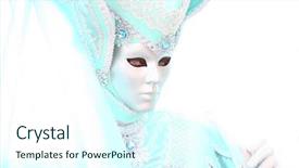  Presentation with hackers mask - Presentation theme consisting of beautiful clasical mask in venice background and a cool aqua colored foreground