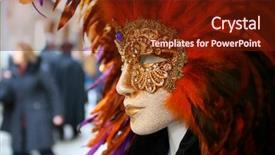  Presentation with mask recognition - Audience pleasing slide set consisting of beautiful clasical mask in venice backdrop and a tawny brown colored foreground