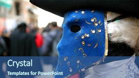 Presentation with venice - Beautiful slide set featuring beautiful clasical mask in venice backdrop and a ocean colored foreground