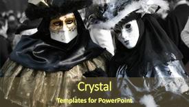  Presentation with venice - Presentation design enhanced with beautiful clasical mask in venice background and a tawny brown colored foreground