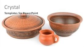  Presentation with clay - PPT theme enhanced with beautiful-clay-pots-and-cup background and a white colored foreground