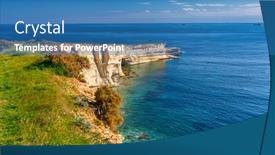  Presentation with malta - Amazing PPT theme having beautiful-cliffs-of-malta backdrop and a teal colored foreground