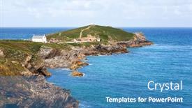  Presentation with england - Colorful slide deck enhanced with beautiful-coast-newquay-in-cornwall backdrop and a teal colored foreground