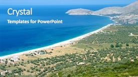  Presentation with albania - Audience pleasing PPT layouts consisting of beautiful coast of southern albania backdrop and a teal colored foreground