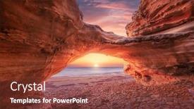  Presentation with coastal - PPT theme consisting of beautiful-coastal-scene-from-south background and a tawny brown colored foreground