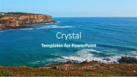  Presentation with rocky shore - PPT layouts enhanced with beautiful-coastline-seascape-in-europe background and a ocean colored foreground