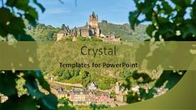  Presentation with hill - PPT theme featuring beautiful-cochem-town-in-germany background and a gold colored foreground