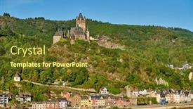  Presentation with hill - Amazing theme having beautiful-cochem-town-in-germany backdrop and a tawny brown colored foreground