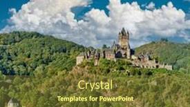  Presentation with hill - Audience pleasing theme consisting of beautiful-cochem-town-in-germany backdrop and a tawny brown colored foreground