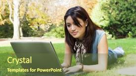  Presentation with college campus - Beautiful presentation theme featuring beautiful college student working backdrop and a tawny brown colored foreground