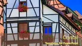  Presentation with region - PPT theme consisting of beautiful-colmar-traditional-floral-colorful background and a tawny brown colored foreground