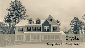  Presentation with colonial - Slides having beautiful colonial style american house background and a mint green colored foreground