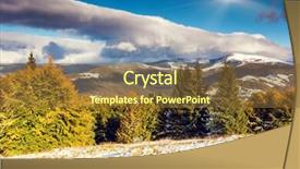  Presentation with autumn blue - Beautiful PPT theme featuring beautiful colorful autumn leaves in the forest overcast blue sky carpathian ukraine europe beauty world backdrop and a tawny brown colored foreground