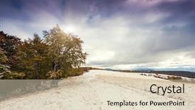  Presentation with autumn blue - PPT theme consisting of beautiful colorful autumn leaves in the forest overcast blue sky carpathian ukraine europe beauty world background and a lemonade colored foreground