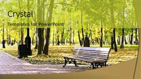  Presentation with park - Cool new slides with beautiful colorful autumn park backdrop and a yellow colored foreground