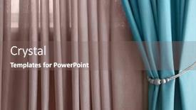  Presentation with curtains - Presentation theme having beautiful colorful curtains in room background and a violet colored foreground