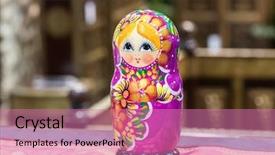  Presentation with russian doll - Slide set enhanced with beautiful colorful russian nesting doll background and a coral colored foreground