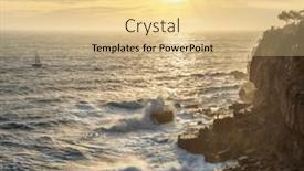  Presentation with rocky shore - Slide deck featuring beautiful-colorful-sunset-and-vivid background and a blonde colored foreground