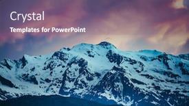  Presentation with pink sky - Colorful PPT theme enhanced with colorful sunset over the snowy backdrop and a violet colored foreground