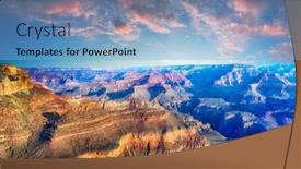  Presentation with grand canyon - Presentation theme having beautiful-colors-and-shapes background and a  colored foreground