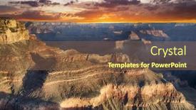  Presentation with grand canyon - Presentation theme having beautiful-colors-and-shapes background and a tawny brown colored foreground