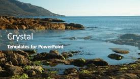  Presentation with australia colours - Presentation design featuring beautiful-colours-on-rocks background and a teal colored foreground