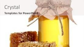  Presentation with honey - Colorful presentation theme enhanced with beautiful-combs-and-honey-isolated backdrop and a lemonade colored foreground