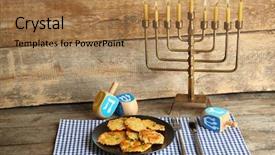  Presentation with hanukkah - Audience pleasing presentation theme consisting of beautiful composition for hanukkah backdrop and a coral colored foreground