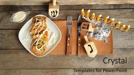  Presentation with hanukkah - Beautiful PPT theme featuring beautiful composition for hanukkah backdrop and a coral colored foreground