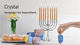  Presentation with hanukkah - Beautiful slide set featuring beautiful composition for hanukkah backdrop and a light gray colored foreground
