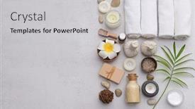 Presentation with spa concept - Presentation consisting of beautiful composition of spa treatment background and a light gray colored foreground