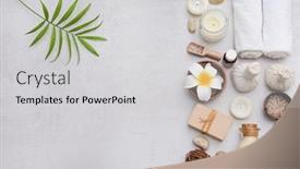  Presentation with spa concept - PPT theme having beautiful composition of spa treatment background and a light gray colored foreground