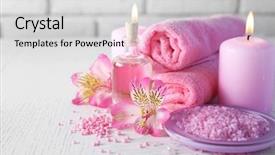  Presentation with treatment - Colorful slides enhanced with beautiful composition of spa treatment backdrop and a light gray colored foreground