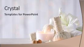  Presentation with treatment - Amazing PPT theme having beautiful composition of spa treatment backdrop and a light gray colored foreground