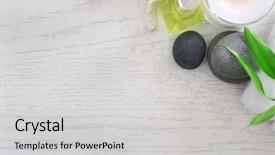  Presentation with treatment - PPT theme enhanced with medicin plants - beautiful composition of spa treatment background and a light gray colored foreground