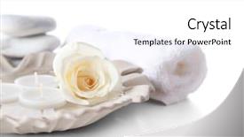  Presentation with treatment - Presentation theme featuring beautiful composition of spa treatment background and a  colored foreground