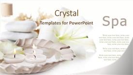  Presentation with treatment - PPT theme with beautiful composition of spa treatment background and a cream colored foreground