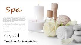  Presentation with treatment - PPT theme with beautiful composition of spa treatment background and a white colored foreground
