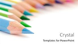  Presentation with pencils - Amazing PPT layouts having beautiful composition of stationery multicolored pencils backdrop and a white colored foreground