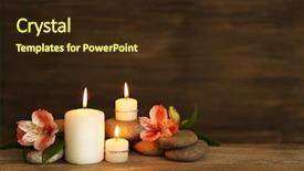  Presentation with white candles - PPT theme enhanced with beautiful composition with candles background and a wine colored foreground