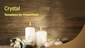  Presentation with white candles - Colorful PPT theme enhanced with beautiful composition with candles backdrop and a tawny brown colored foreground