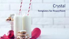  Presentation with cookies christmas - Cool new slide deck with beautiful composition with christmas cookies and milk backdrop and a sky blue colored foreground