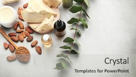 Presentation with cocoa seed - Cool new PPT theme with beautiful composition with cocoa butter backdrop and a light gray colored foreground