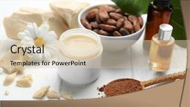  Presentation with lotion - PPT theme with beautiful composition with cocoa butter background and a lemonade colored foreground