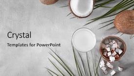  Presentation with milk coconut - Theme featuring beautiful composition with coconut water background and a light gray colored foreground