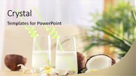  Presentation with coconut water - Amazing theme having beautiful composition with coconut water backdrop and a sky blue colored foreground